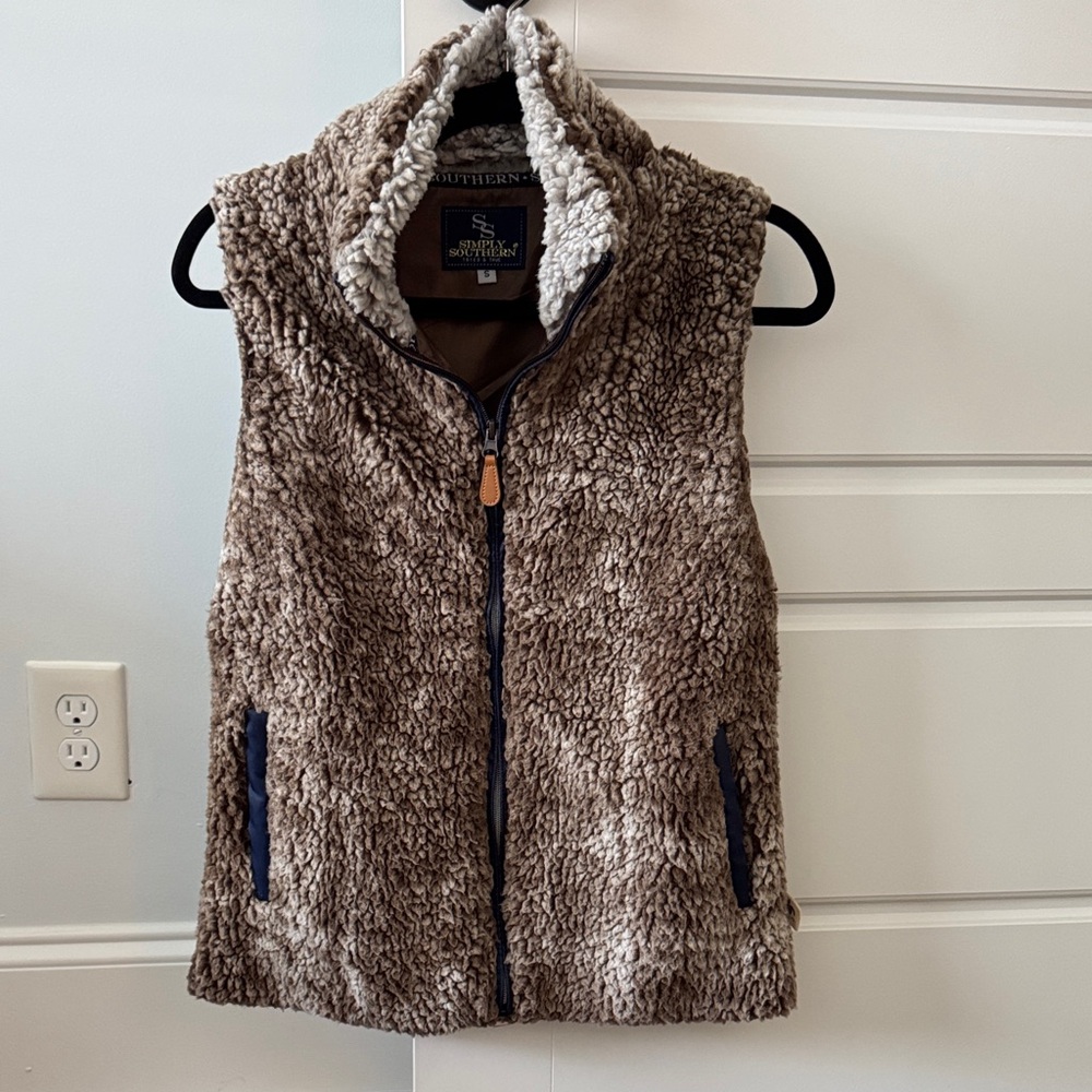 Simply Southern Brown Fleece Vest
